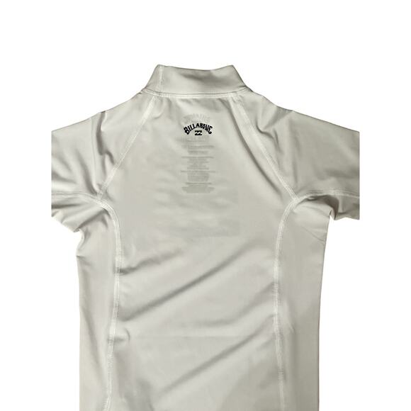 Billabong Unisex Swim Rashgaurd Shirt White Kids SX/8 NWT Short Sleeve High Neck - Picture 5 of 8